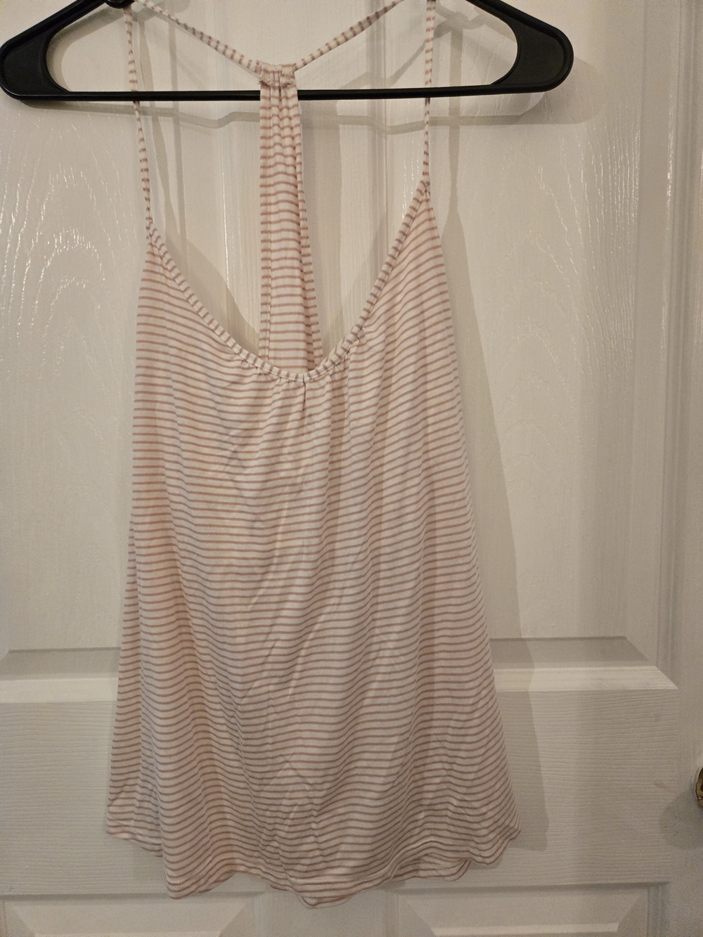 Eberjey Beige and White Striped Racerback Cami